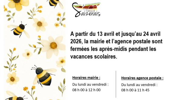 Fermeture mairie et agence postale 🏛️